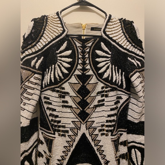 Balmain H&M Rhinestone Beaded Embellished Dress US 8 RARE New Years Party - Picture 4 of 16